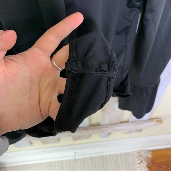 SHEIN Black Sheer Shoulder Bell Cuff Body Suit - Picture 4 of 8